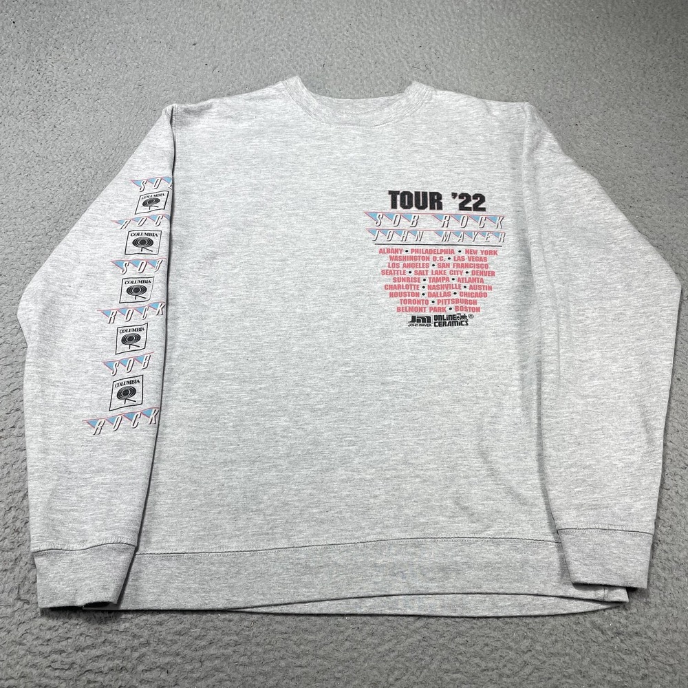 John Mayer SOB Rock Independent Trading Co Sweatshirt Mens Large Gray Tour '22